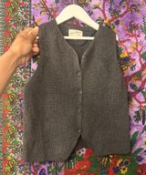 universal thread dark grey cropped sweater vest top Photo 0