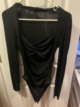 SheIn Large  Black Ruched Cut Out Bodysuit Photo 0