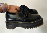 Dr. Martens Black Leather Holly Oxford Tie-Up Loafers Photo 0