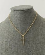 Boutique Gold tone rhinestone cross necklace Photo 0