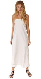 Free People Beach Elizabeth Midi Dress Cotton Strapless Breathable Slit Photo 0