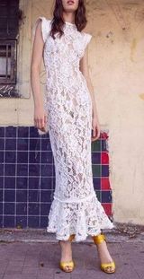 Alexis Ruffled Kleo Midi Dress in Ivory size XS Photo 0