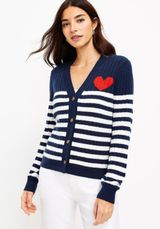 Loft Navy Striped Cardigan  Photo 0