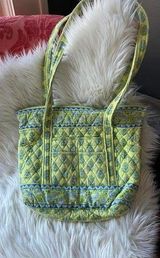 Vera Bradley Quilted Tote Bag - Bright Green Floral Patterns Photo 0