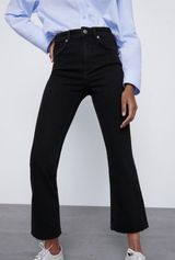 ZARA Mid-Rise Flared Cropped Jeans Photo 0