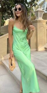 ZARA Green Dress Satin Photo 0