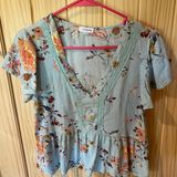 Floral Women's Top - Blue Photo 0