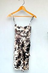 Eliza J  Silky Floral Print Dress Black & White Womens Small Photo 0