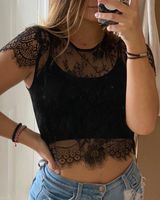Forever 21 Black Lace Top Photo 0