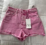 ZARA Pink Denim Shorts Photo 0