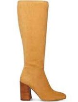 MADDEN GIRL Women's Winslow Block-Heel Stretch Dress Boots Caramel Fabric sz 6 Photo 0