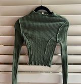 Altar'd State Green Mock Neck Sweater Photo 0