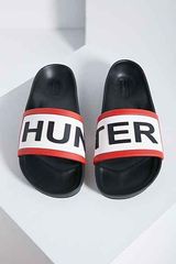 Hunter Black Rubber Slides Photo 0