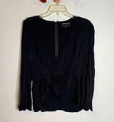 Something Navy 🌺  black cinch waisted blouse Photo 0