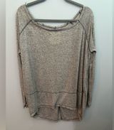 Free People Gray Heathered Burnout Long Sleeve Top in Size Large Photo 0
