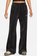 Nike Sportswear Velour Wide-Leg Pants Sweatpants Pull on Ribbed Black Women’s S Photo 0