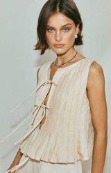 VRG Girl Valeria linen top oatmeal Photo 0