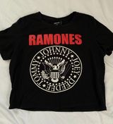 Ramones Punk Rock Crop Tee Black Photo 0