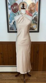Pretty New Show Me Your Mumu Jasmine Satin Halter MIDI Dress! Photo 0