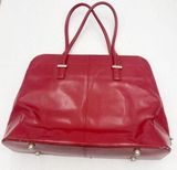 Init Laptop Case Messenger Bag Solid Red Faux Leather X Photo 0