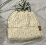 The North Face Beige Knit Pom-Pom Beanie Hat Photo 0