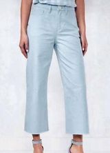 Lauren Conrad Wide Leg Stretch Ankle Pants 16 High Rise Baby Blue Confetti Photo 0