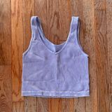 pastel light purple v neck ribbed cropped tank top Size M Photo 0