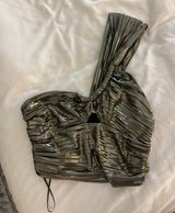 ZARA Metallic One Shoulder  Top Photo 0