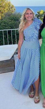 Tea & Cup Dress Blue and white stripes maxi Photo 0