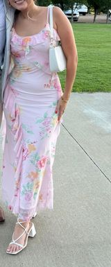 Pink Floral Maxi Dress Photo 0