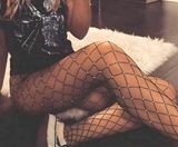 Boutique Black Rhinestone Fishnet Stockings Photo 0