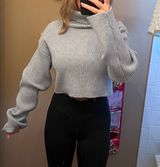 SheIn Teal Cropped Sweater Photo 0