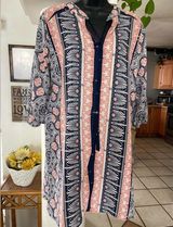 West Kei Boho Summer Dress Siez L. 3/4 Sleeve Tassel Neck Photo 0
