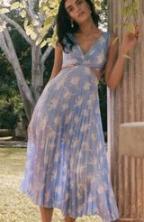 The A&F Giselle Pleated Cutout Maxi Dress Photo 0