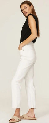 AGOLDE Riley High Rise Straight Crop Jeans in White Size 23 Photo 0