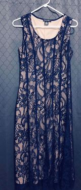 Candalite Navy Blue Lace Dress Photo 0