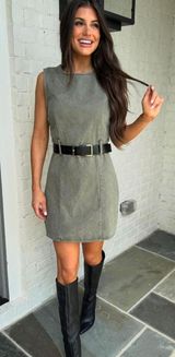 These Three Boutique Olive Denim Dress Photo 0