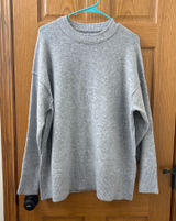Aerie Grey Oversized Crewneck Sweater Photo 0