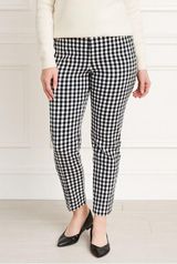 Talbots Black White Gingham Plaid Chatham Ankle Pants 12 Side Zip Cotton Stretch Photo 0