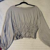 Free People Cinched Waist  Gray Long Sleeve Photo 0