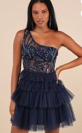 Lulus Navy Blue Mini Dress Photo 0