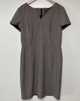 Tahari Aurther Levine Houndstooth Print Sheath Dress Office Business Size 14 Photo 0