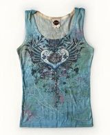 Harley Davidson Tank Top Womens Size Medium VINTAGE MADE IN USA Y2K Blue 00s Photo 0