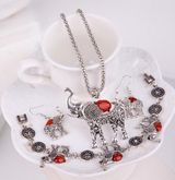 Elephant Jewelry Set Red Photo 0