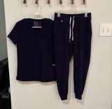 Figs Dark Purple Scrub Set Photo 0