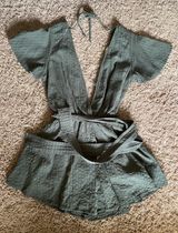 Peach Love Olive Green Romper Photo 0