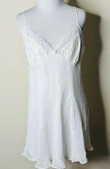 Lord & Taylor Vintage White Satin Ruffle Hem Slip Photo 0