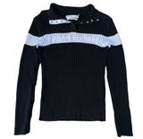 Vintage 90s Black White Long Sleeve Shirt Sweater Photo 0