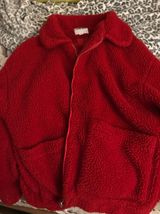 i.am.gia Red Pixie Teddy Coat Zip Up Jacket Photo 0