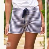Frank & Eileen Pearl Favorite Sweatshorts Navy French Stripe Size Large Photo 0